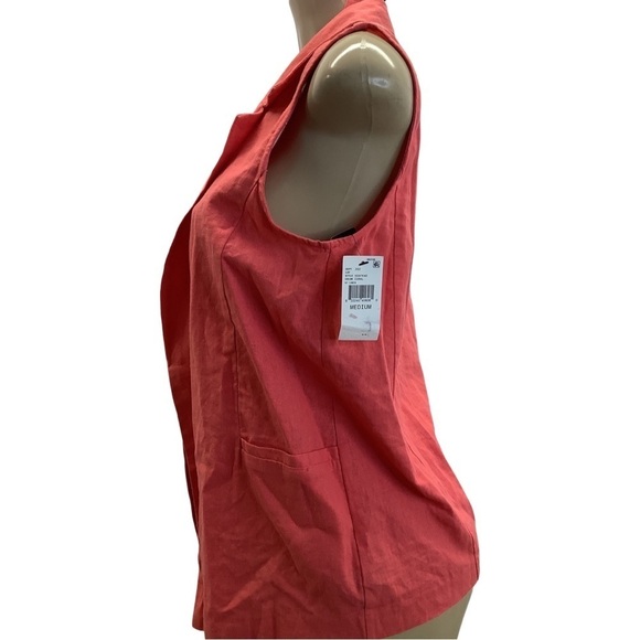 BCX Coral Linen Open Front Vest New With Tags - Picture 3 of 7